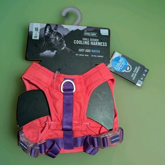 Canada Pooch Chill Seeker Adjustable Dog Cooling Harness Pink Sz 16 - Picture 2 of 2